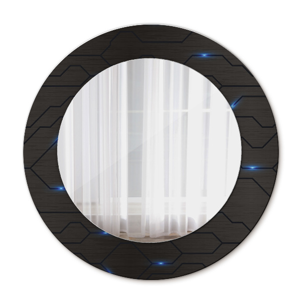 Round mirror frame with print Futuristic abstract