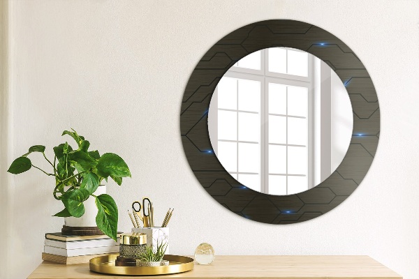 Round mirror frame with print Futuristic abstract