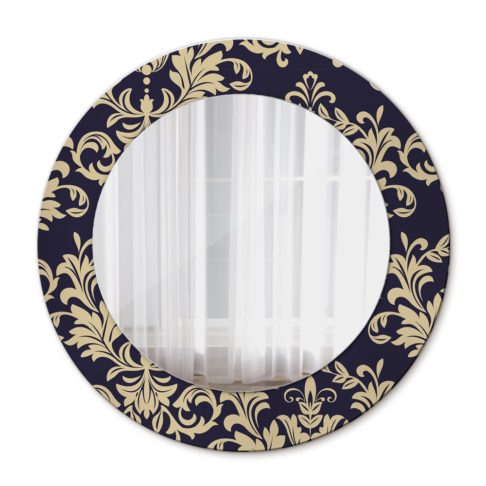 Round wall mirror decor Floral pattern