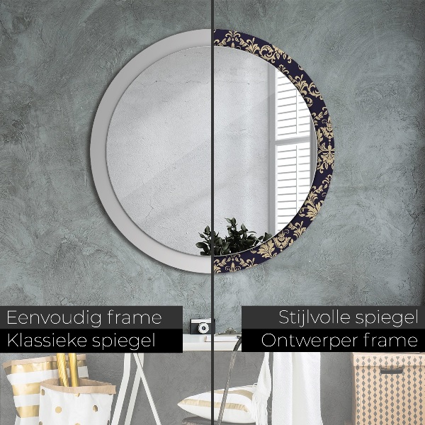 Round wall mirror decor Floral pattern