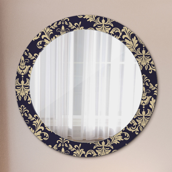 Round wall mirror decor Floral pattern