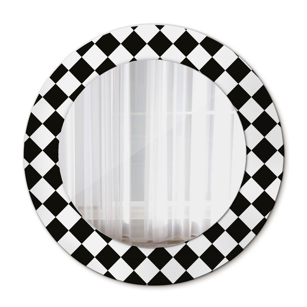 Round wall mirror decor Desk chess