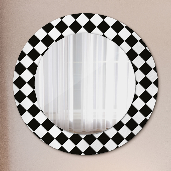 Round wall mirror decor Desk chess