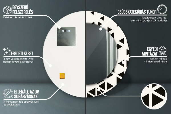 Round wall mirror decor Abstract geometric