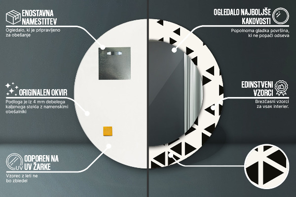 Round wall mirror decor Abstract geometric