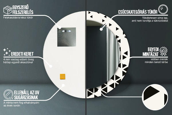 Round wall mirror decor Abstract geometric