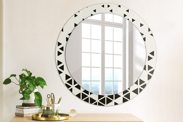 Round wall mirror decor Abstract geometric