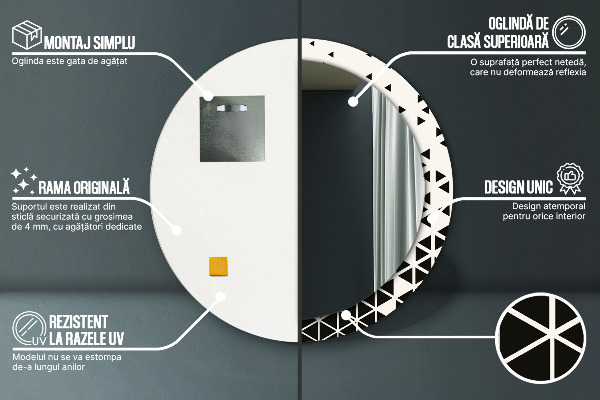 Round wall mirror decor Abstract geometric