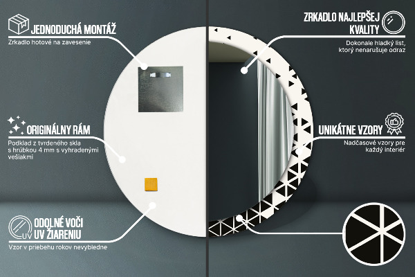 Round wall mirror decor Abstract geometric