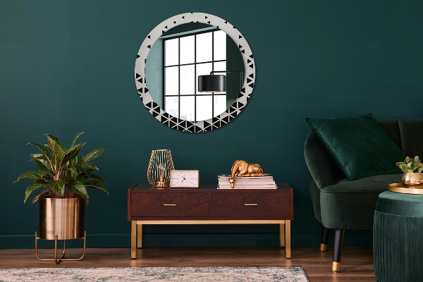 Round wall mirror decor Abstract geometric