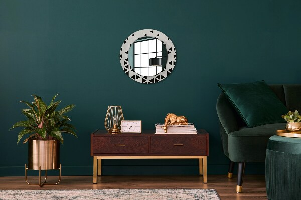 Round wall mirror decor Abstract geometric