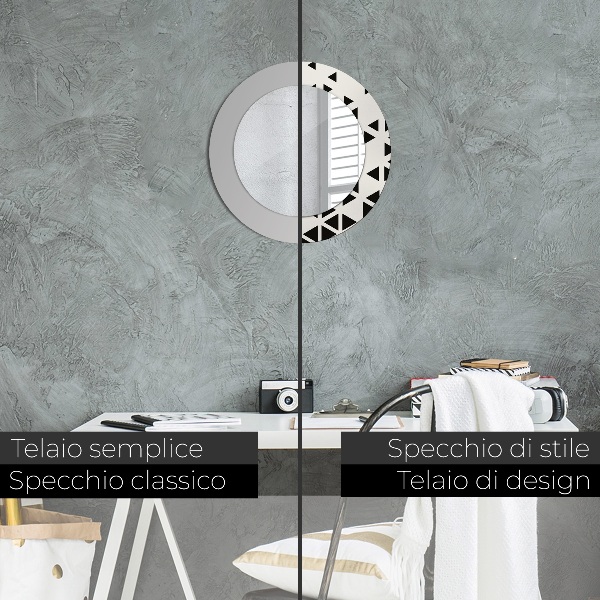 Round wall mirror decor Abstract geometric