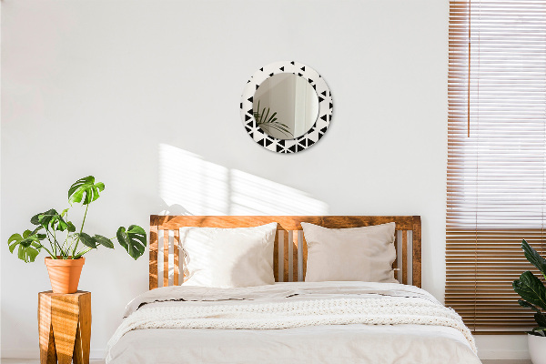 Round wall mirror decor Abstract geometric