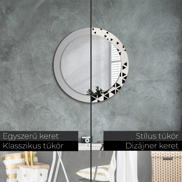 Round wall mirror decor Abstract geometric