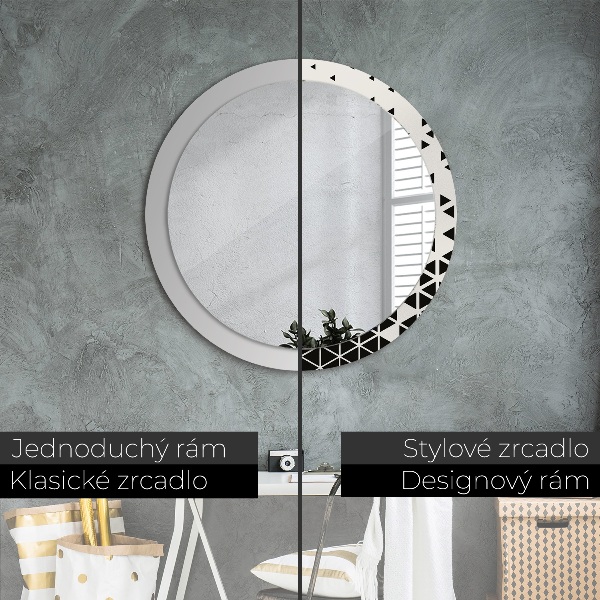 Round wall mirror decor Abstract geometric
