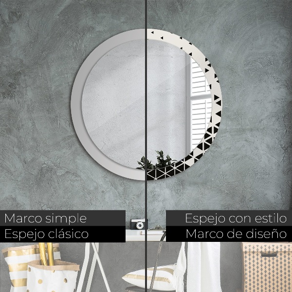Round wall mirror decor Abstract geometric