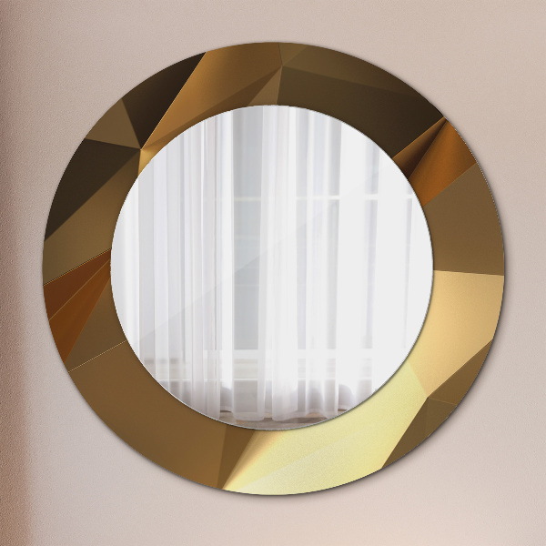 Round printed mirror Gold abstraction