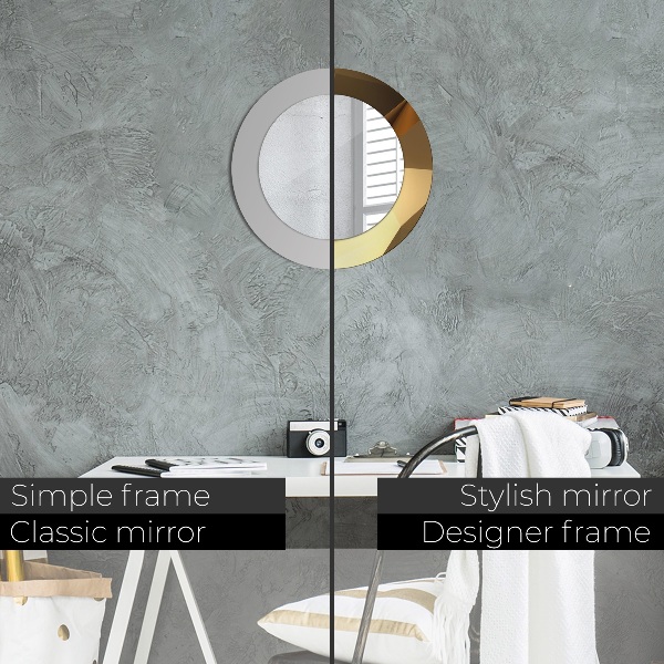 Round printed mirror Gold abstraction