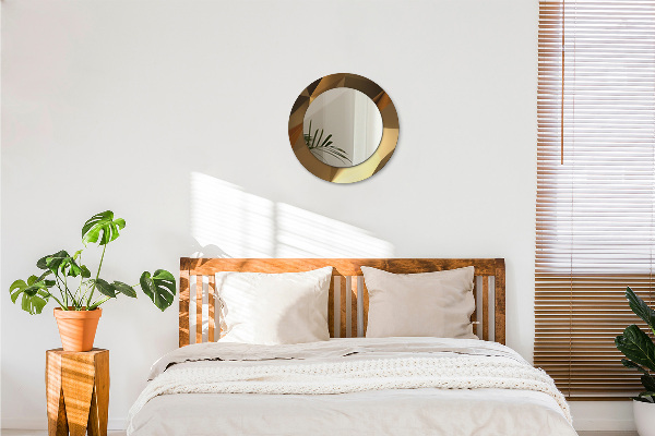 Round printed mirror Gold abstraction