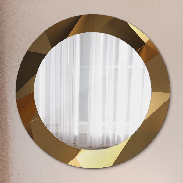 Round printed mirror Gold abstraction