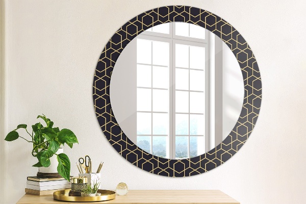 Round printed mirror Abstract geometric