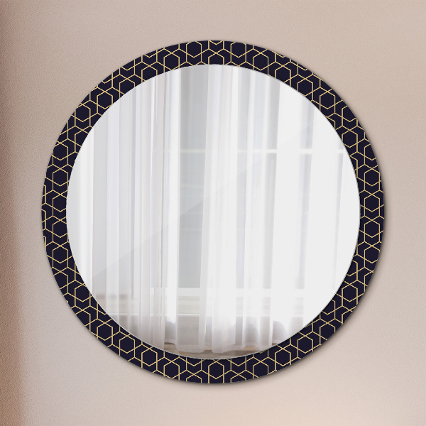 Round printed mirror Abstract geometric