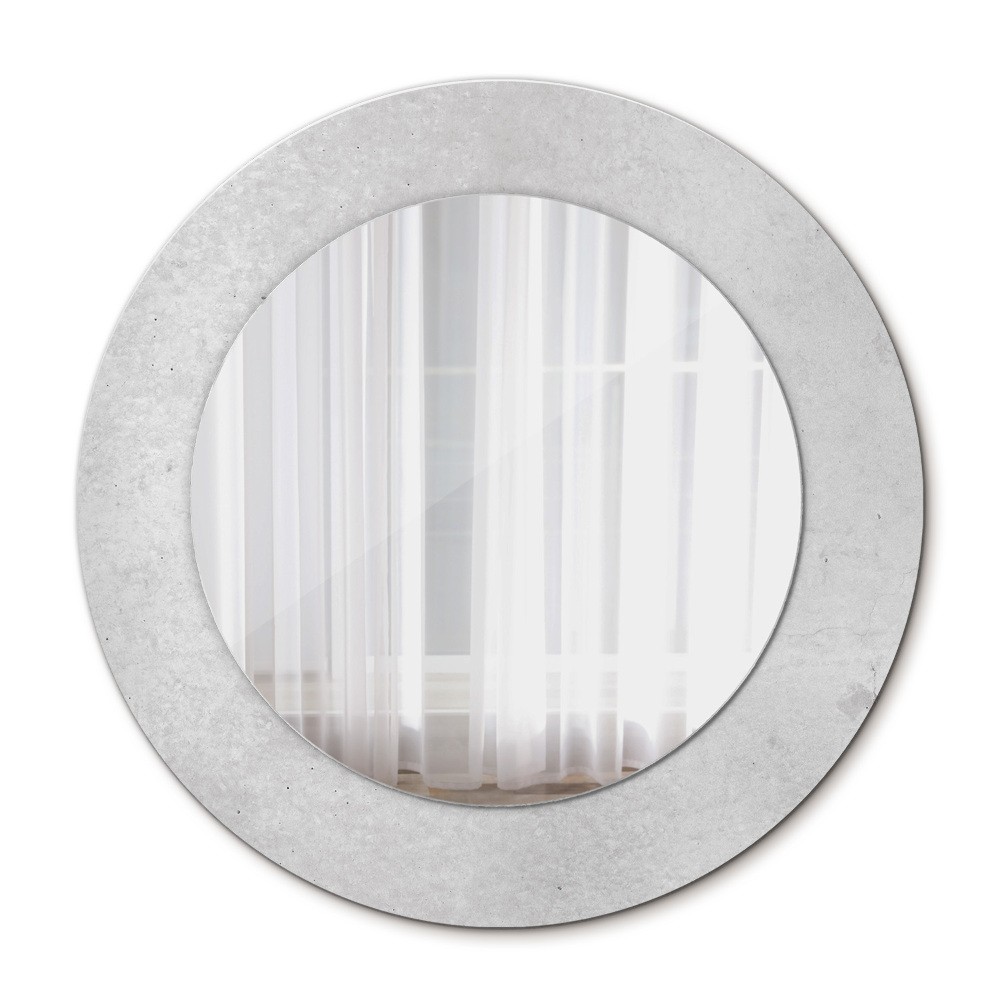 Round printed mirror Concrete texture
