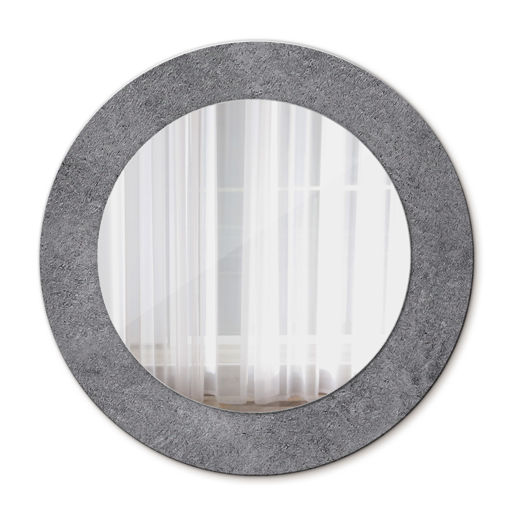Round printed mirror Concrete texture