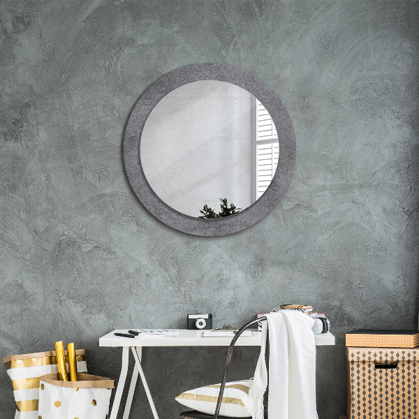Round printed mirror Concrete texture