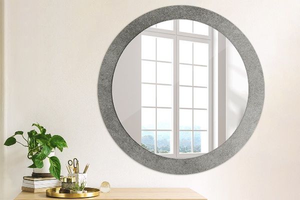 Round printed mirror Concrete texture