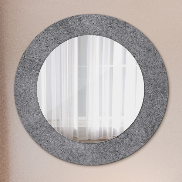 Round printed mirror Concrete texture