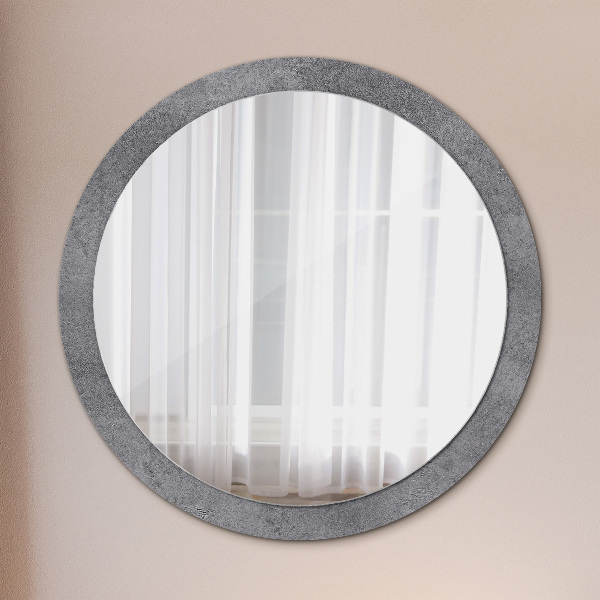 Round printed mirror Concrete texture