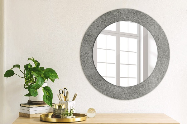Round printed mirror Concrete texture
