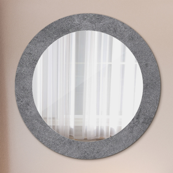Round printed mirror Concrete texture