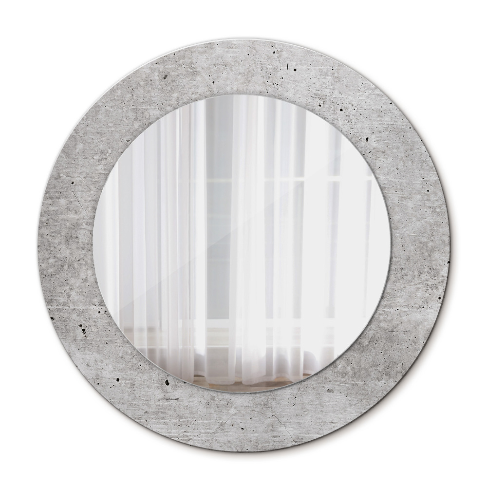 Round decorative mirror Gray concrete