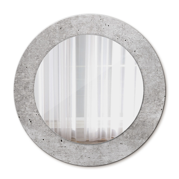 Round decorative mirror Gray concrete