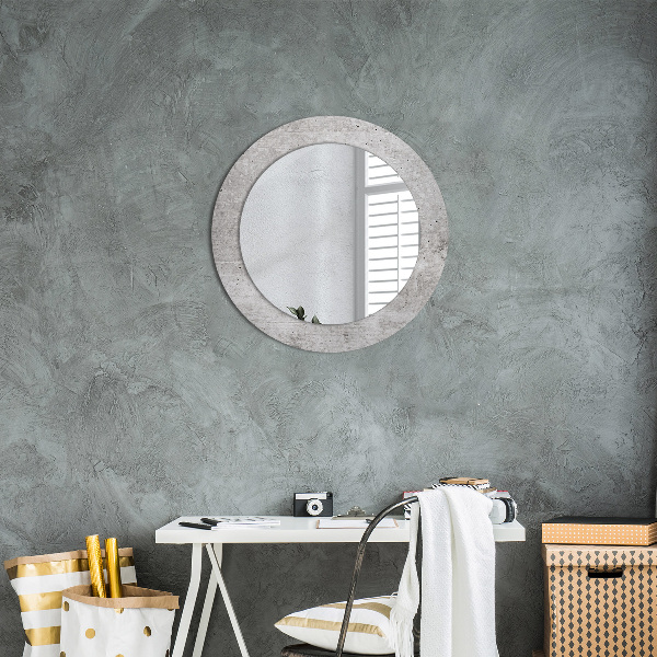 Round decorative mirror Gray concrete