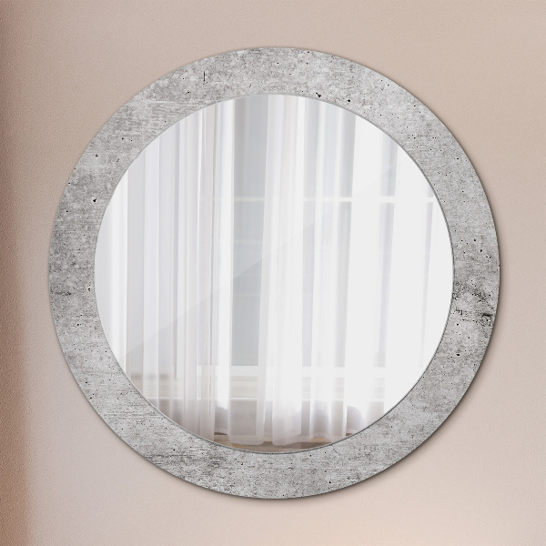 Round decorative mirror Gray concrete