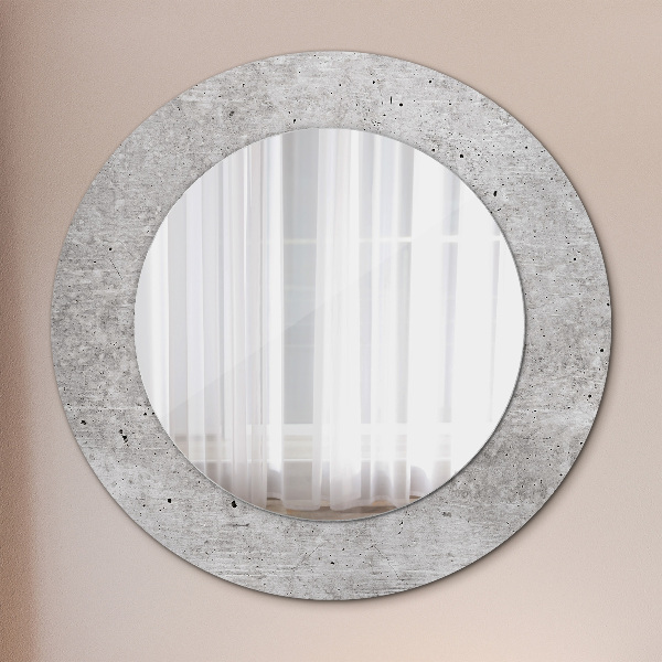 Round decorative mirror Gray concrete
