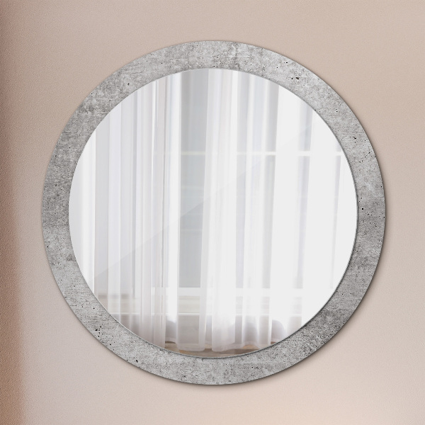 Round decorative mirror Gray concrete
