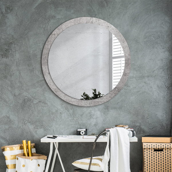 Round decorative mirror Gray concrete