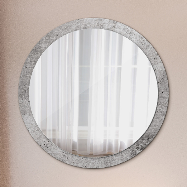 Round decorative mirror Gray concrete