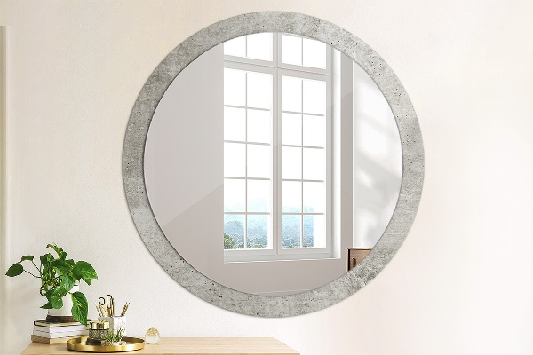 Round decorative mirror Gray concrete