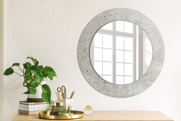 Round decorative mirror Gray concrete