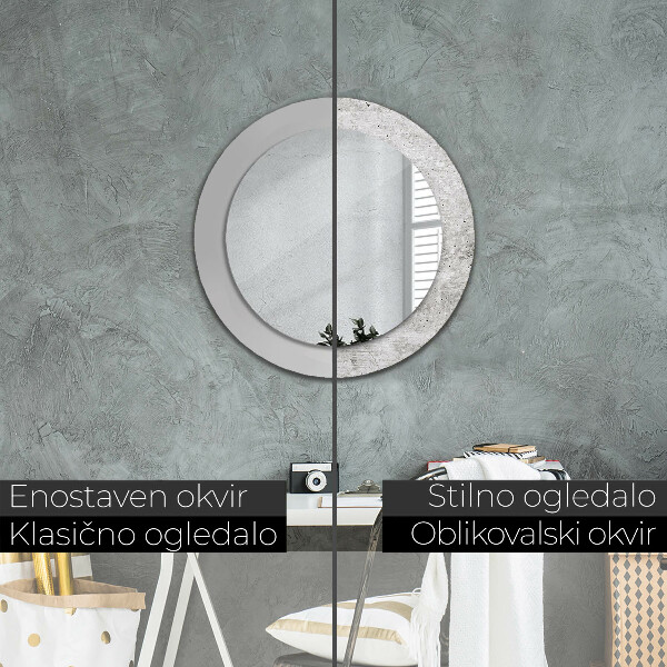 Round decorative mirror Gray concrete