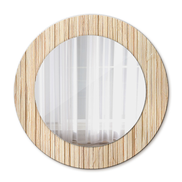 Round decorative mirror Bamboo straw