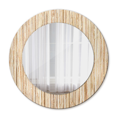 Round decorative mirror Bamboo straw