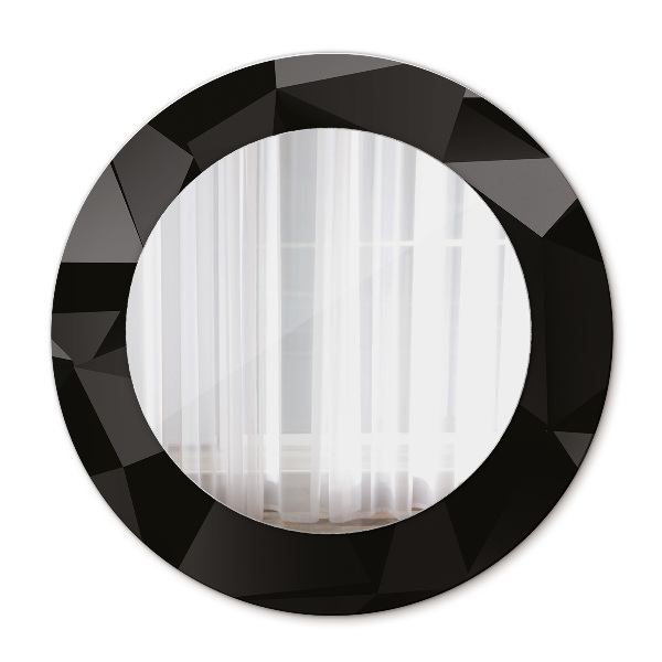 Round decorative mirror Abstract black