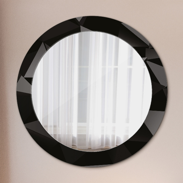 Round decorative mirror Abstract black