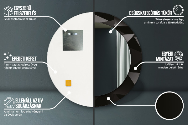 Round decorative mirror Abstract black